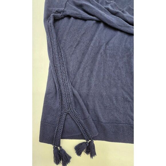 Lilly Pulitzer Womens Navy Sweater With Tassel Trim Accents Size M - Picture 4 of 6